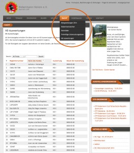 Fährtensuche auf der Homepage des DV 